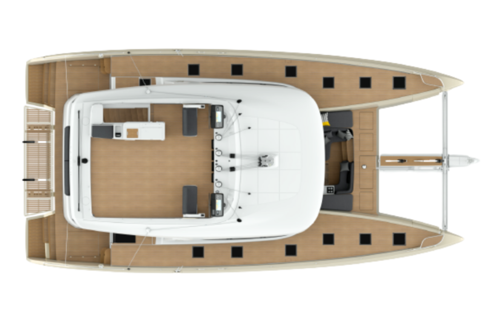 Přehledný design katamaránu Lagoon 65