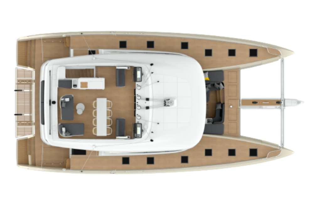 Přehledný design katamaránu Lagoon 65