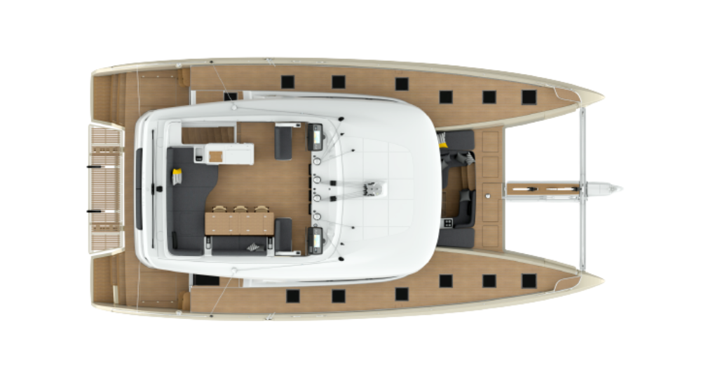 Přehledný design katamaránu Lagoon 65
