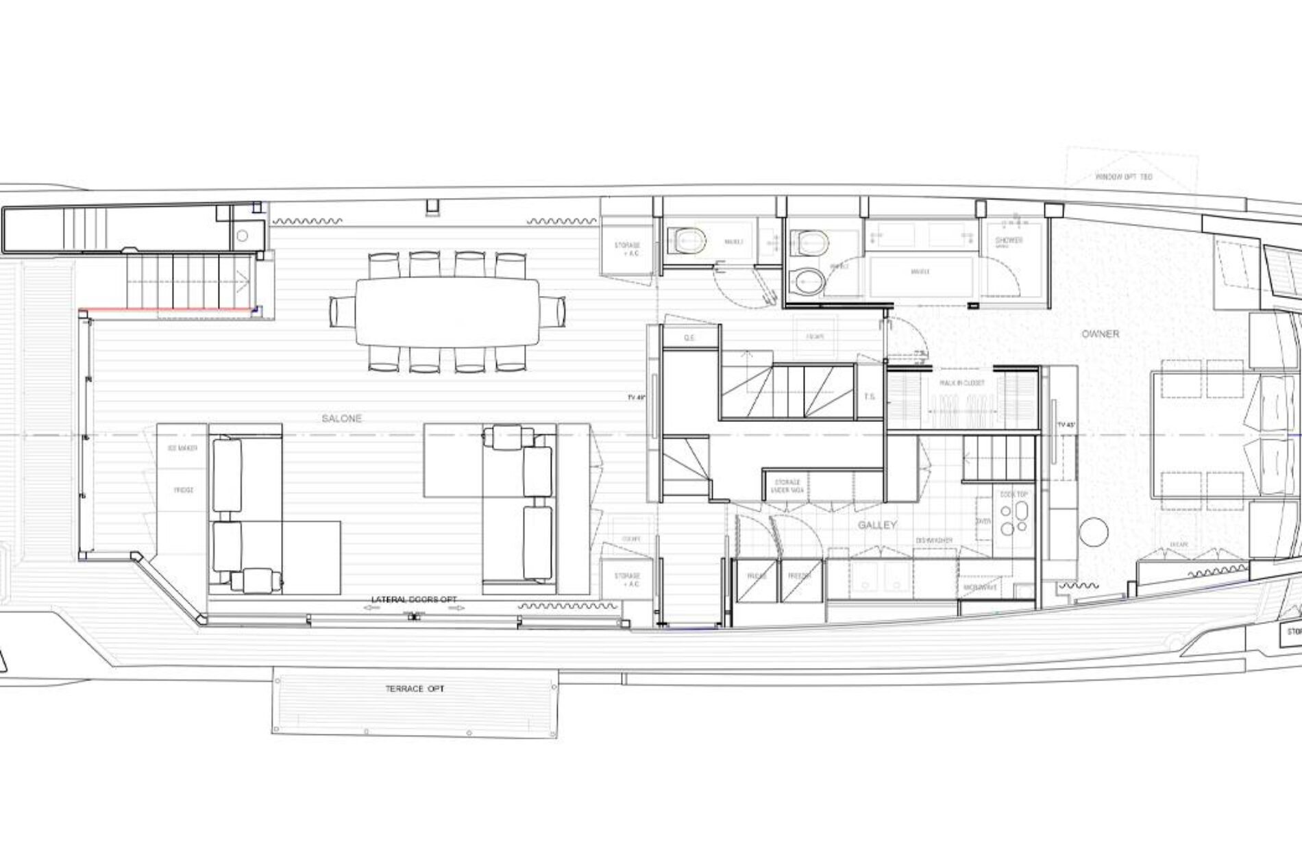 Pregled Sanlorenzo SL106A - Dizajn glavne palube